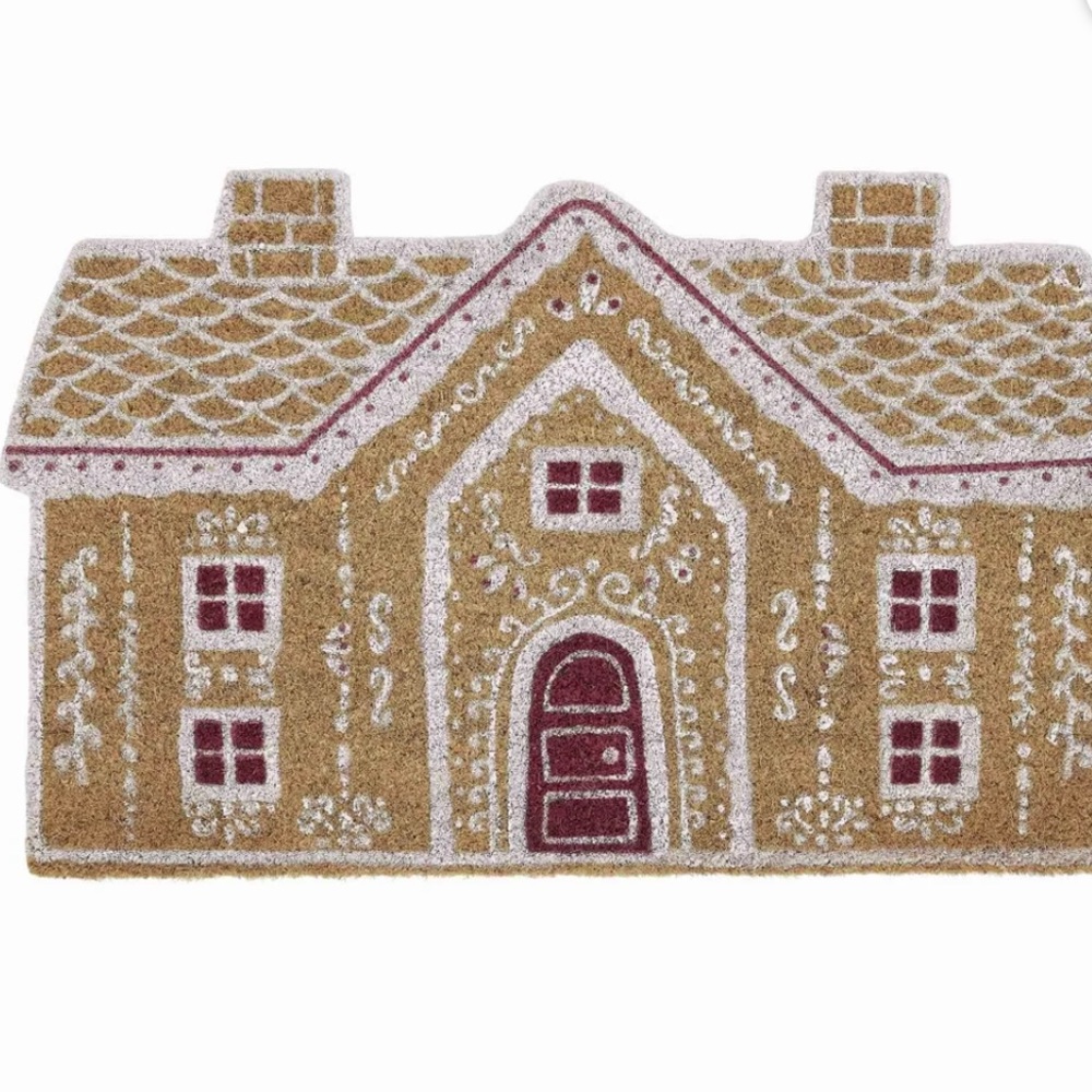 My Texas House Red Gingerbread Coir
Holiday Outdoor Doormat, 18" x 30"